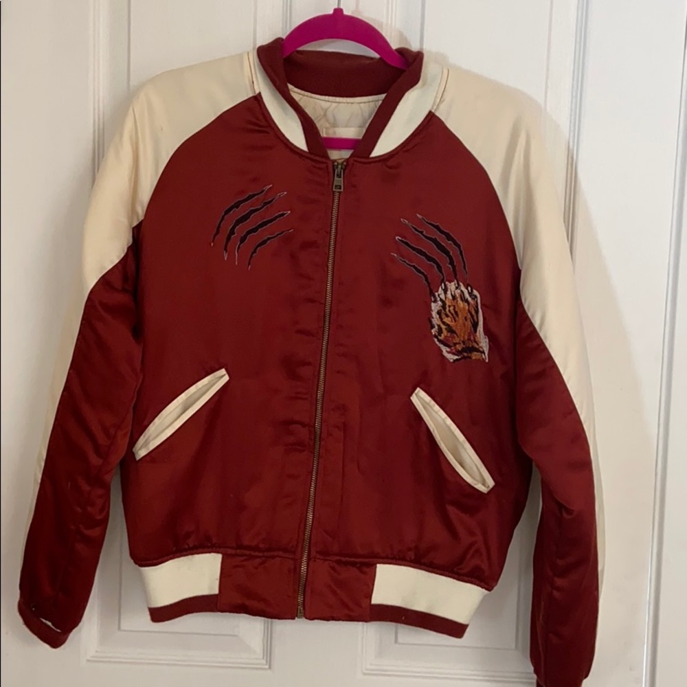 Tiger embroidered bomber jacket